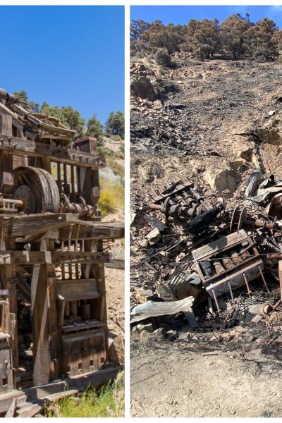 Golden Gate Mine Mill Mono County Walker Coleville California Ghost Town Slink Fire Before and After