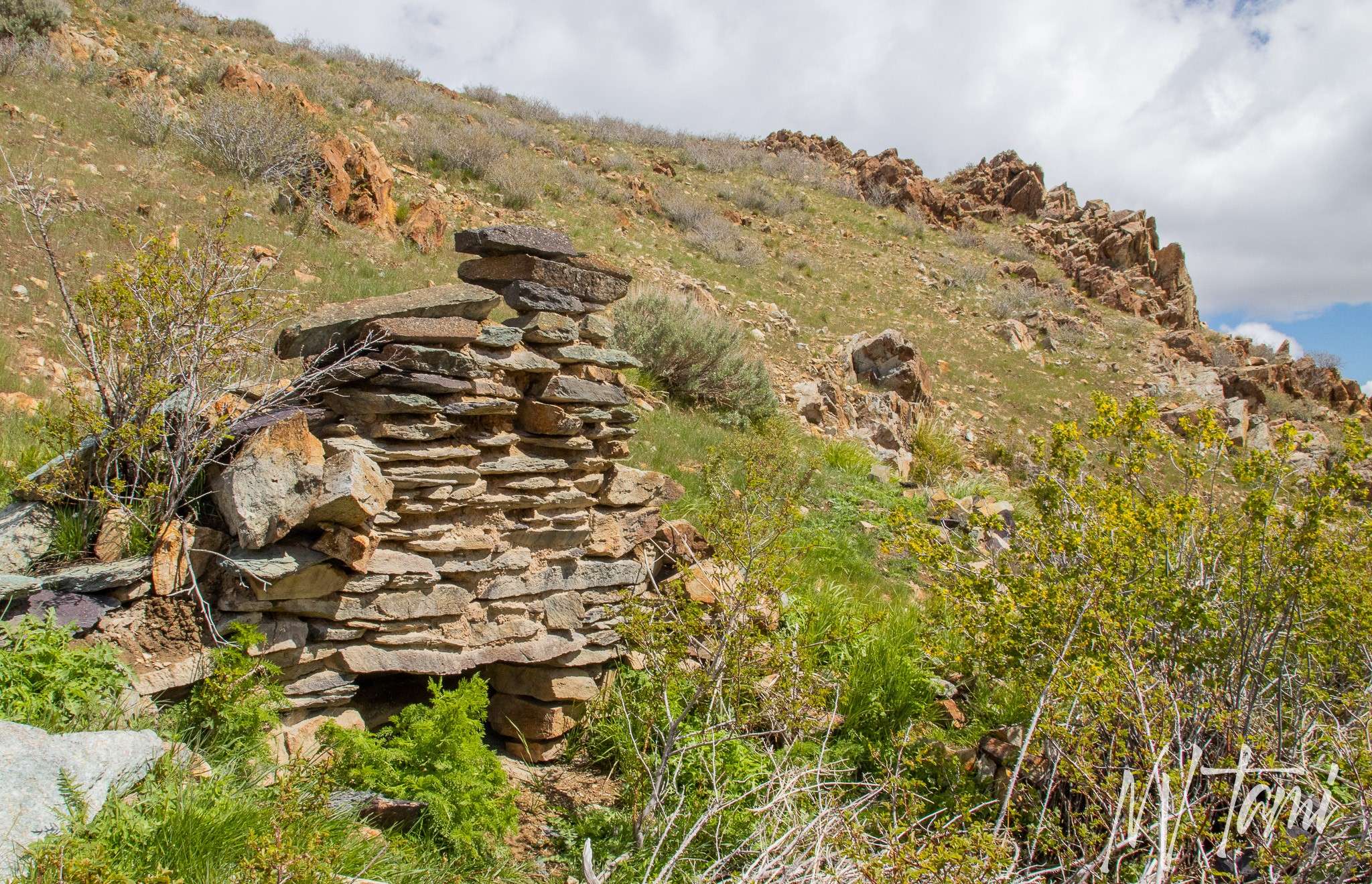 Santa Clara Ghost Town by Unionville Nevada Pershing County, formerly Humboldt County. Abandoned ghost town rock ruins