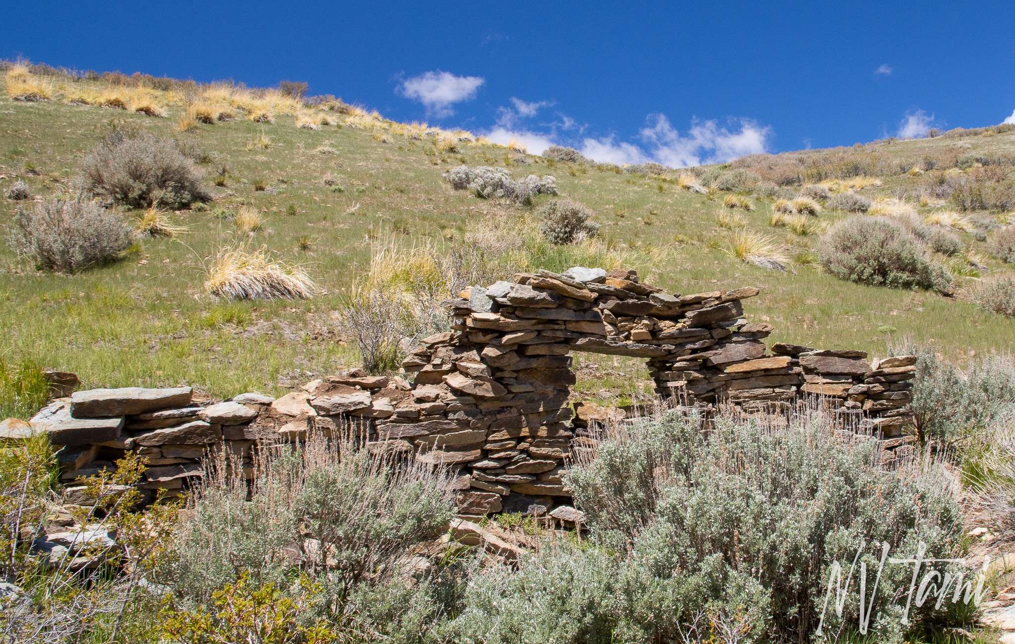 Santa Clara Ghost Town by Unionville Nevada Pershing County, formerly Humboldt County. Abandoned ghost town rock ruins
