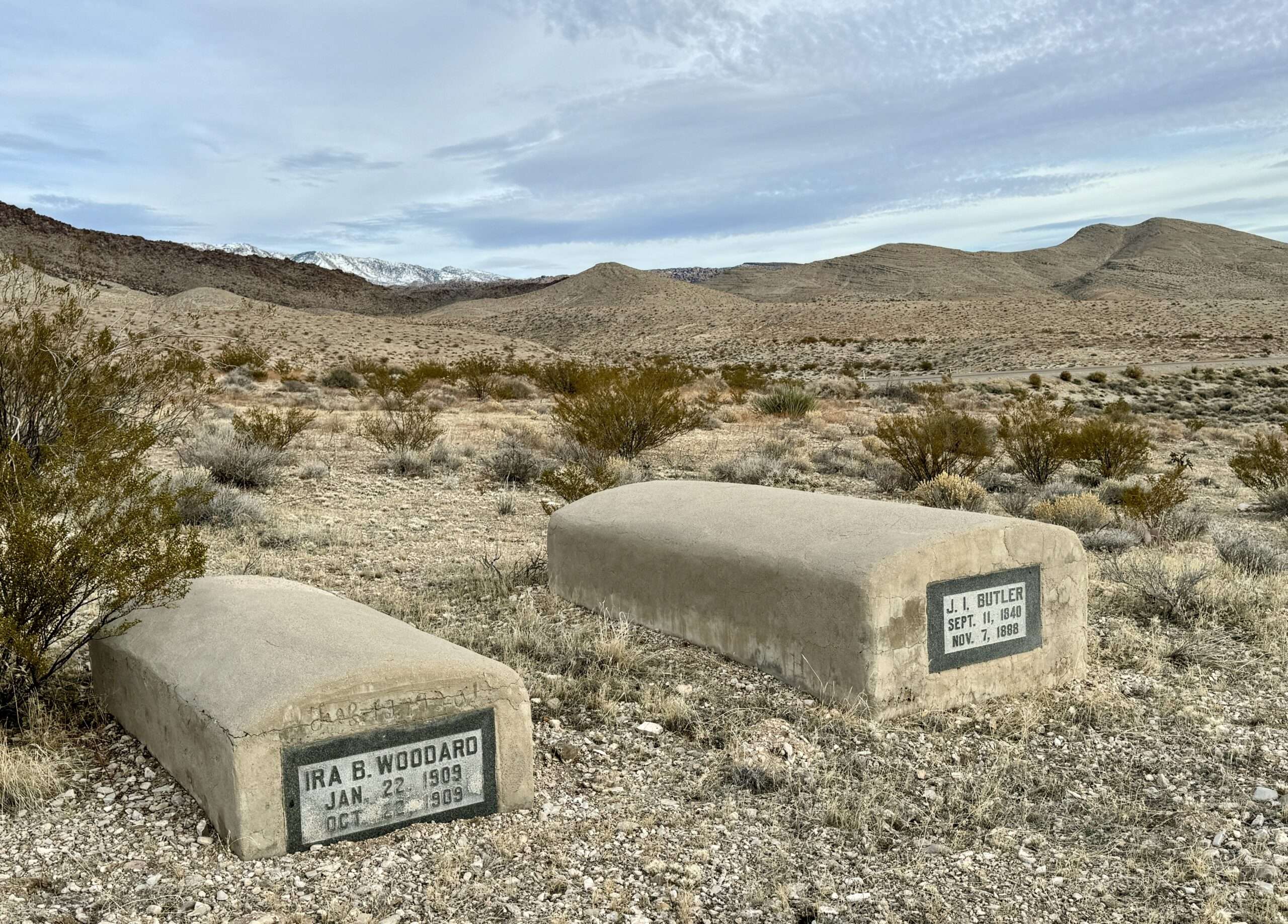 Ash Springs graves ghost town Lincoln County Nevada NV abandoned ruins James Butler Ira Butler Woodard